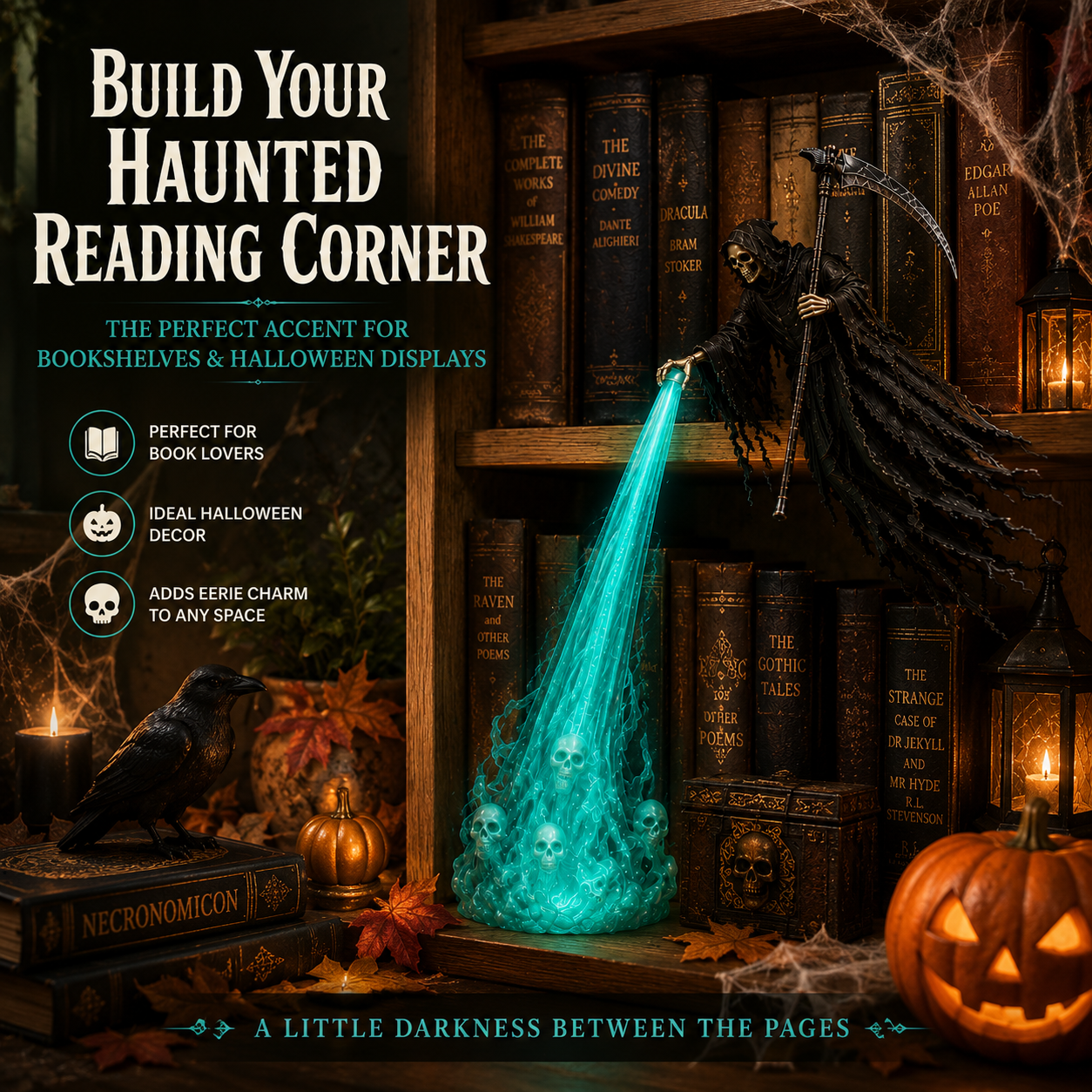 🔥☠️The Soul Collector — Haunted Reaper Shelf Light👻