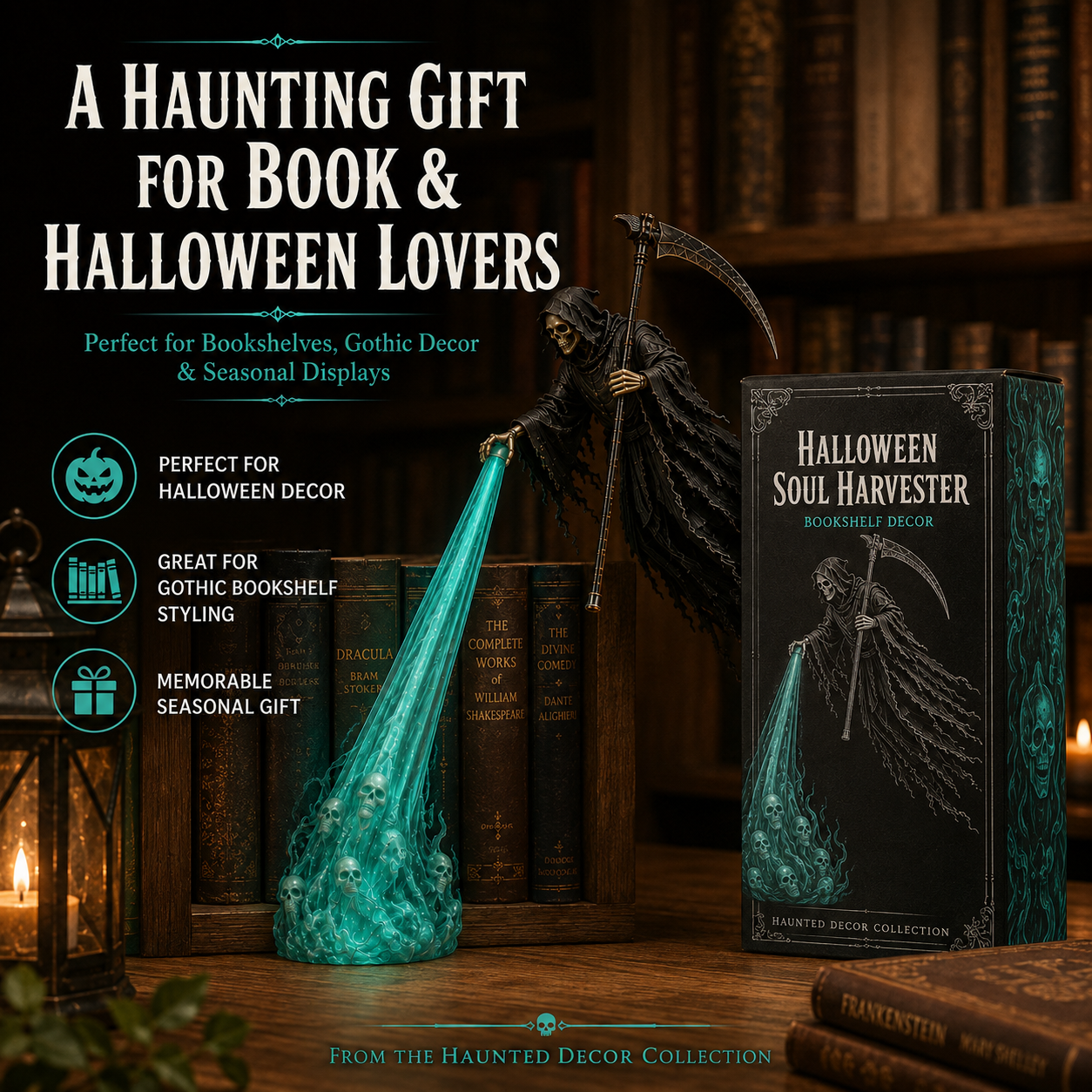 🔥☠️The Soul Collector — Haunted Reaper Shelf Light👻