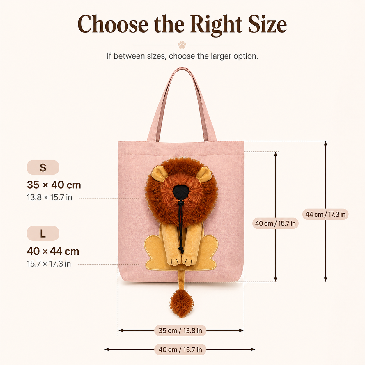 🦁 Lion-Shaped Pet Shoulder Bag – Cute Canvas Cat Carrier with Adjustable Head Opening & Soft Plush Details 🐱