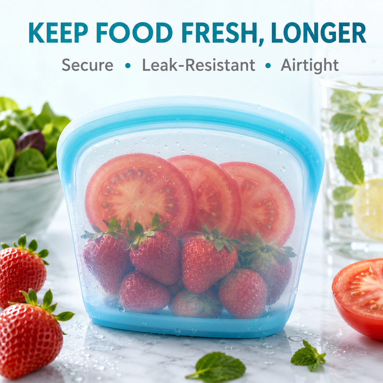 🥨 Reusable Silicone Food Bags – 3-Piece Flat Set