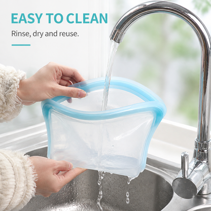 🥨 Reusable Silicone Food Bags – 3-Piece Flat Set