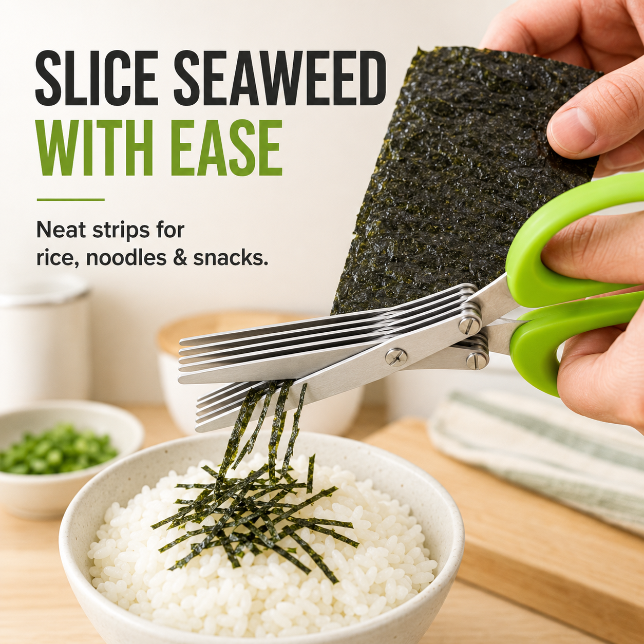 Stainless Steel 5 Blades Scallion Cutter Scissors