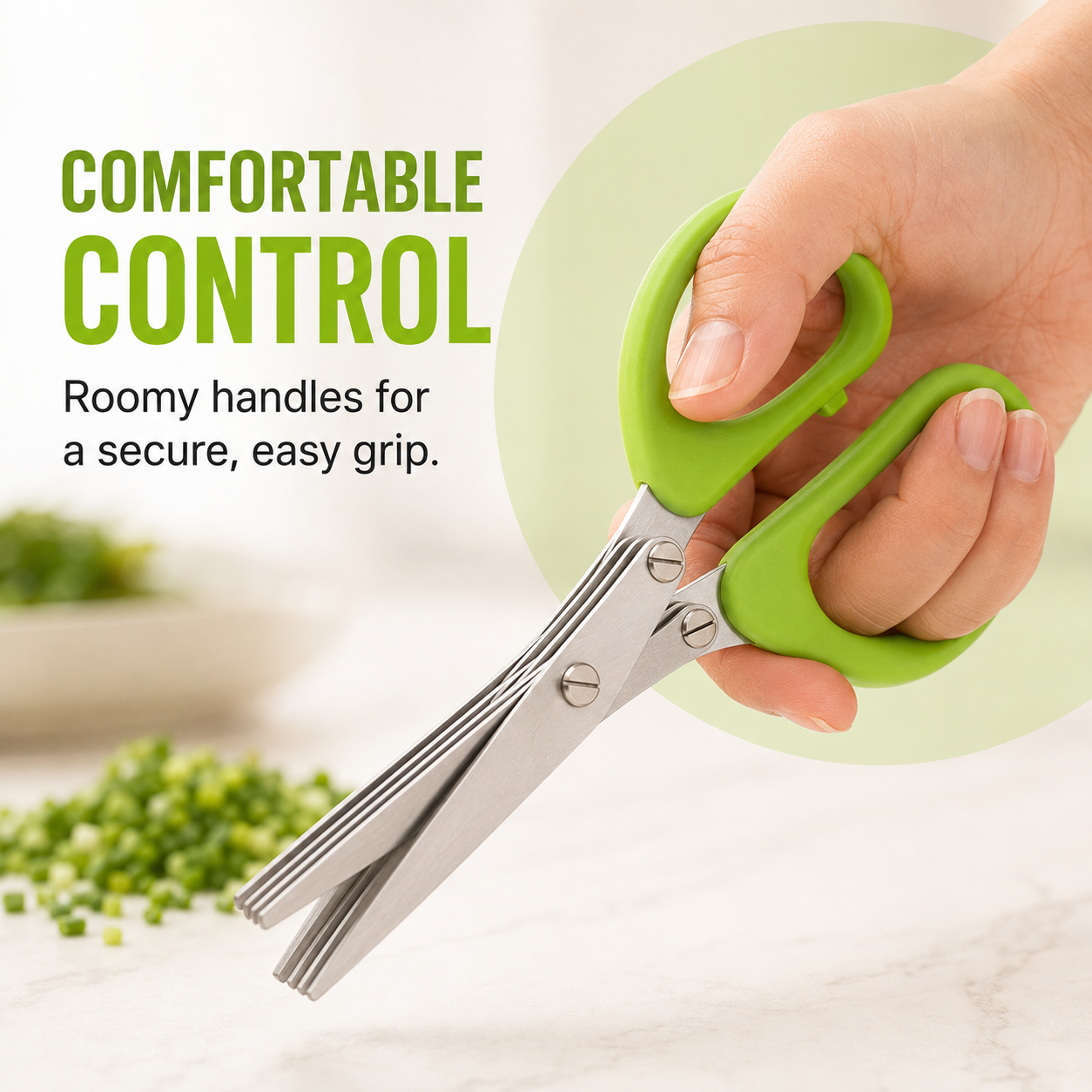 Stainless Steel 5 Blades Scallion Cutter Scissors