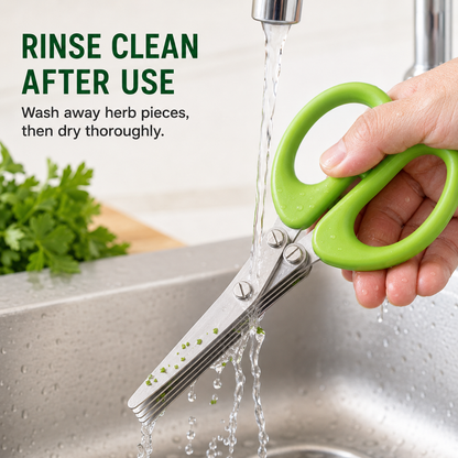 Stainless Steel 5 Blades Scallion Cutter Scissors