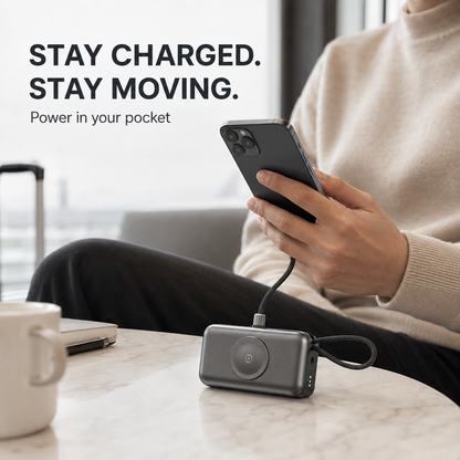 5000mAh 3-in-1 Magnetic Wireless Power Bank – Fast Charging for iPhone, Apple Watch & AirPods