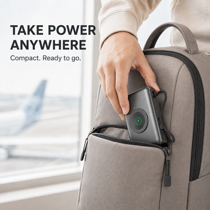 5000mAh 3-in-1 Magnetic Wireless Power Bank – Fast Charging for iPhone, Apple Watch & AirPods
