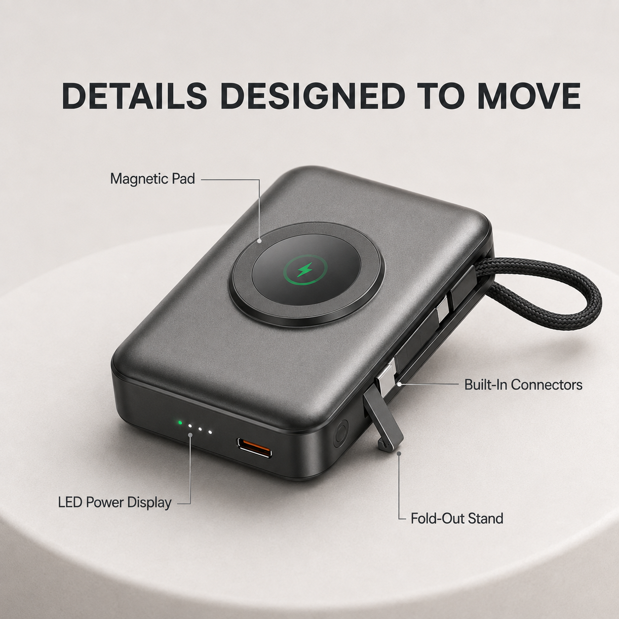 5000mAh 3-in-1 Magnetic Wireless Power Bank – Fast Charging for iPhone, Apple Watch & AirPods