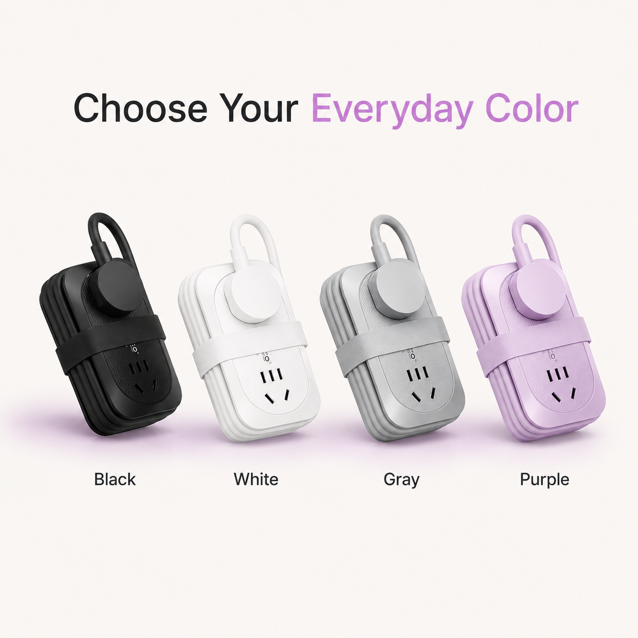 Portable Travel Power Strip with USB Ports – Compact Extension Cord with Built-In Cable Storage