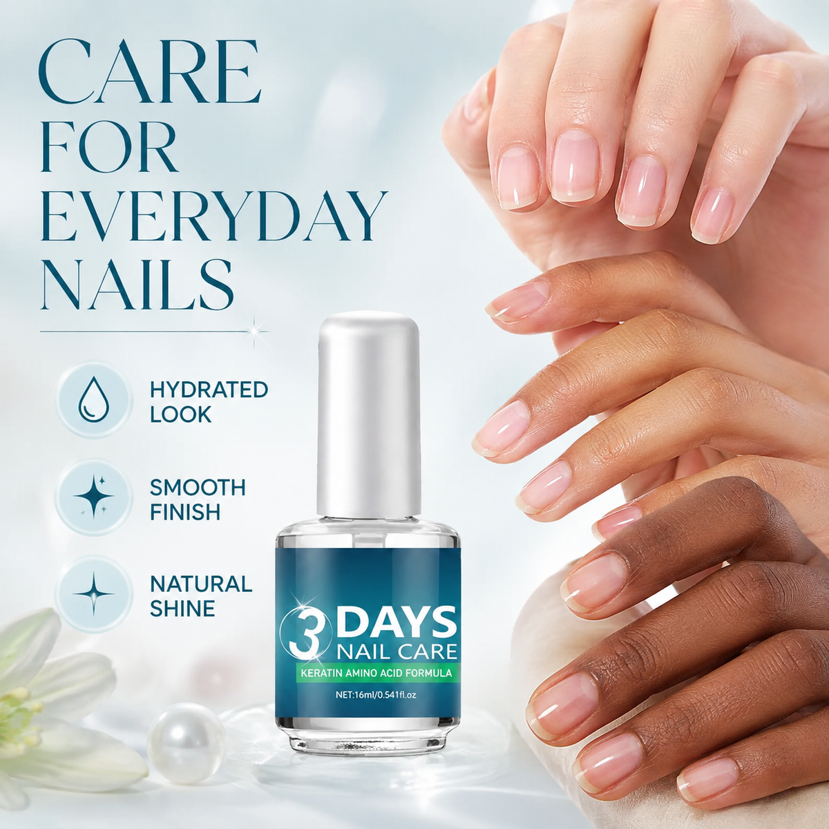 💝LAST DAY 49% OFF💝3 Days Nail Care - Keratin Amino Acid Formula, Suitable for Soft and Fragile Nails