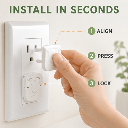 Baby Proof Socket Covers with Smart Handle Design