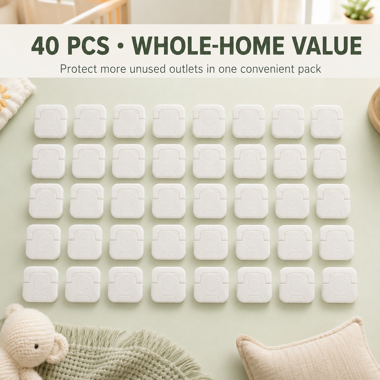 Baby Proof Socket Covers with Smart Handle Design