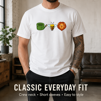 Hose Bee Lion Mens T Shirts Cotton Short Sleeve T-Shirt Crew Neck Tees Casual Shirt