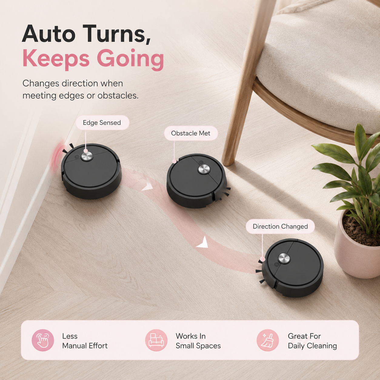 🤖 Mini Robot Vacuum – Tiny Cleaner, Tidy Anywhere