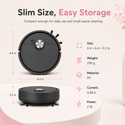 🤖 Mini Robot Vacuum – Tiny Cleaner, Tidy Anywhere