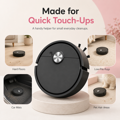 🤖 Mini Robot Vacuum – Tiny Cleaner, Tidy Anywhere