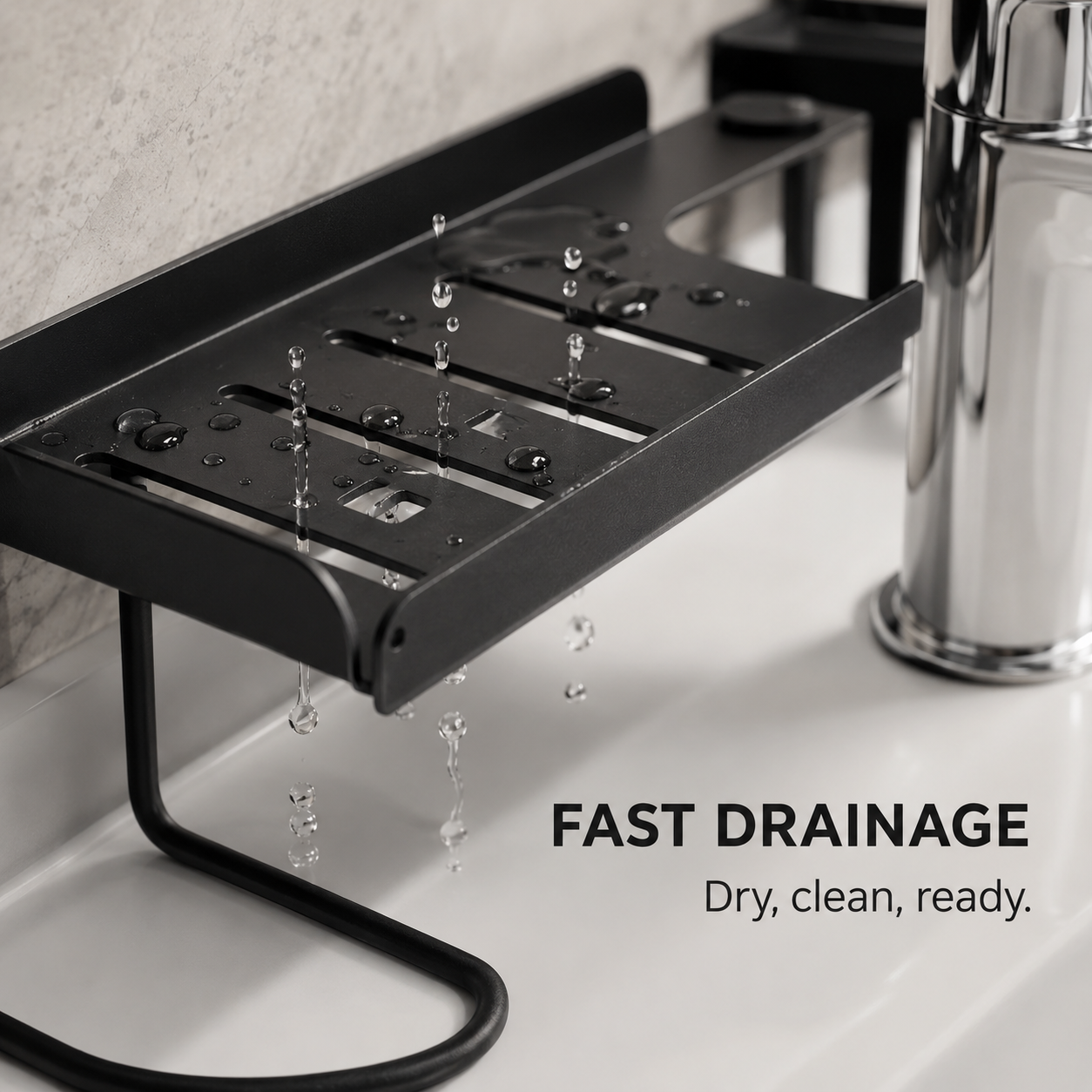 Adjustable Faucet Shelf – No-Drill Sink Organizer & Storage Rack