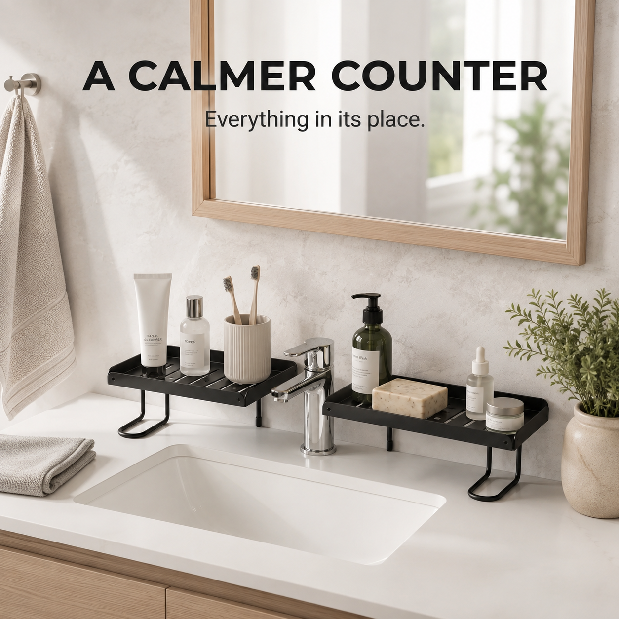 Adjustable Faucet Shelf – No-Drill Sink Organizer & Storage Rack
