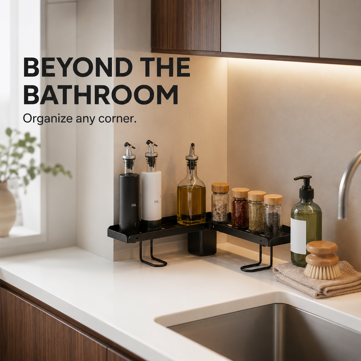 Adjustable Faucet Shelf – No-Drill Sink Organizer & Storage Rack