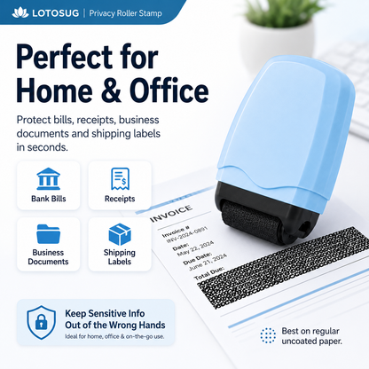 Identity Theft Protection Roller Stamp – Privacy Guard for Hiding Personal Information, Security Ink Roller for Mail, Documents & Labels