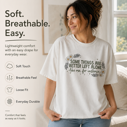 Funny Introvert Shirt Women Plus Size Sarcastic Floral Graphic Tee