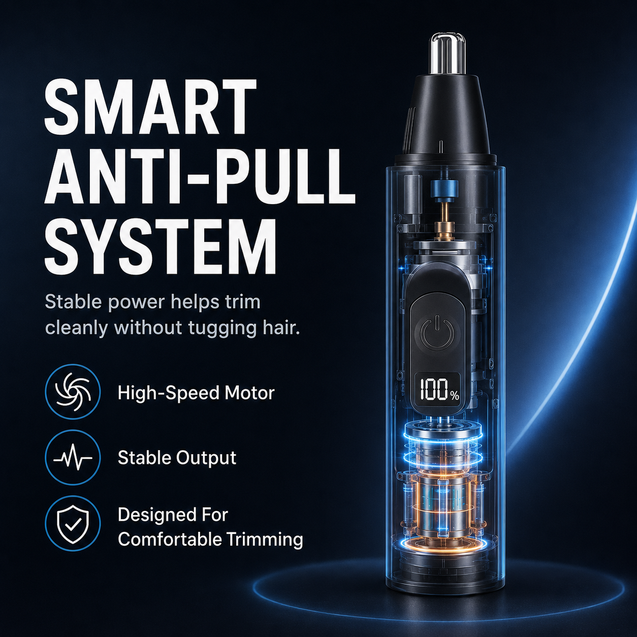 Professional Electric Nose Hair Trimmer with LED Display – Painless Ear, Eyebrow & Facial Hair Remover for Men & Women