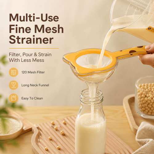 🐱 Cat Ear Fine Mesh Strainer – Multi-Purpose Kitchen Filter for Coffee, Tea & Flour