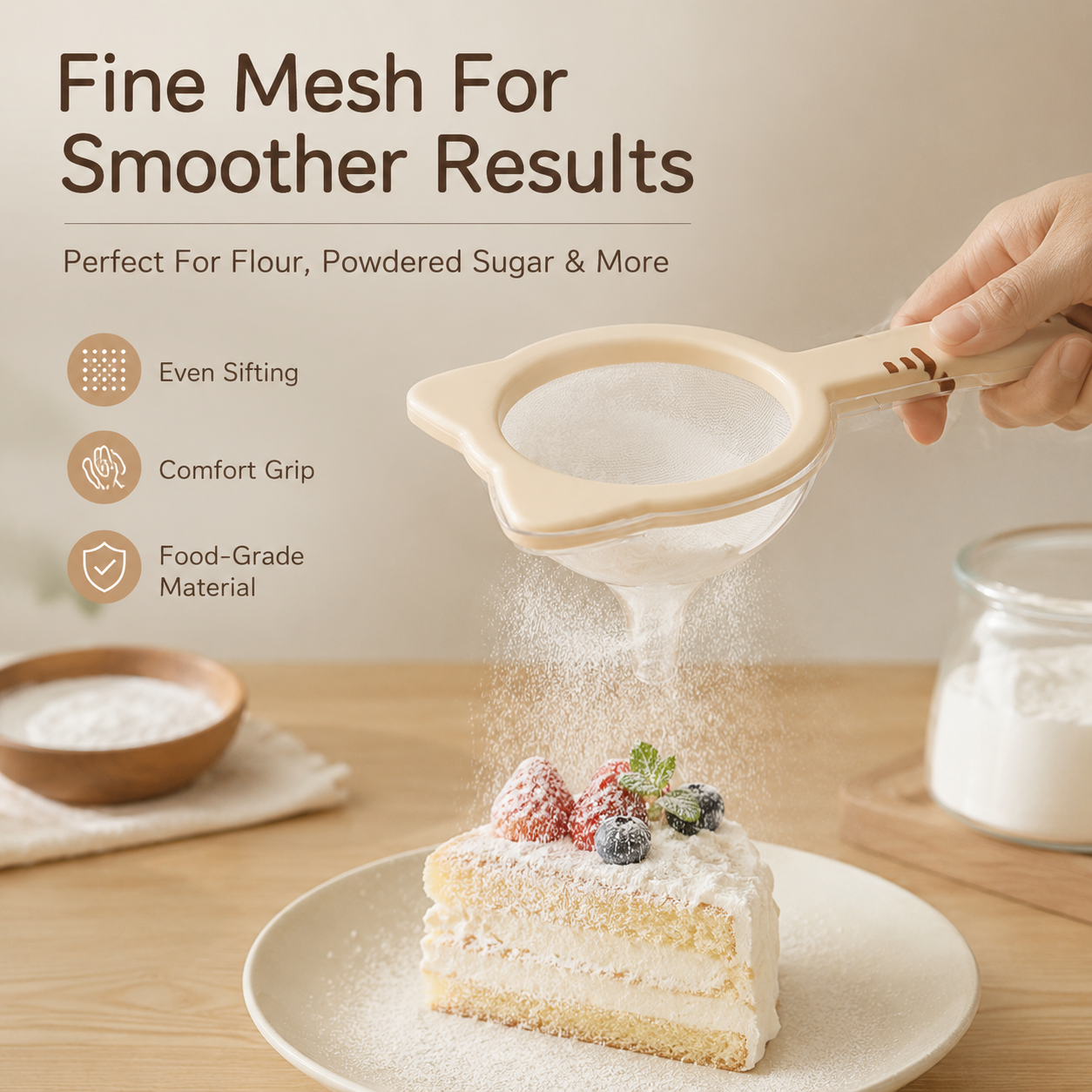 🐱 Cat Ear Fine Mesh Strainer – Multi-Purpose Kitchen Filter for Coffee, Tea & Flour