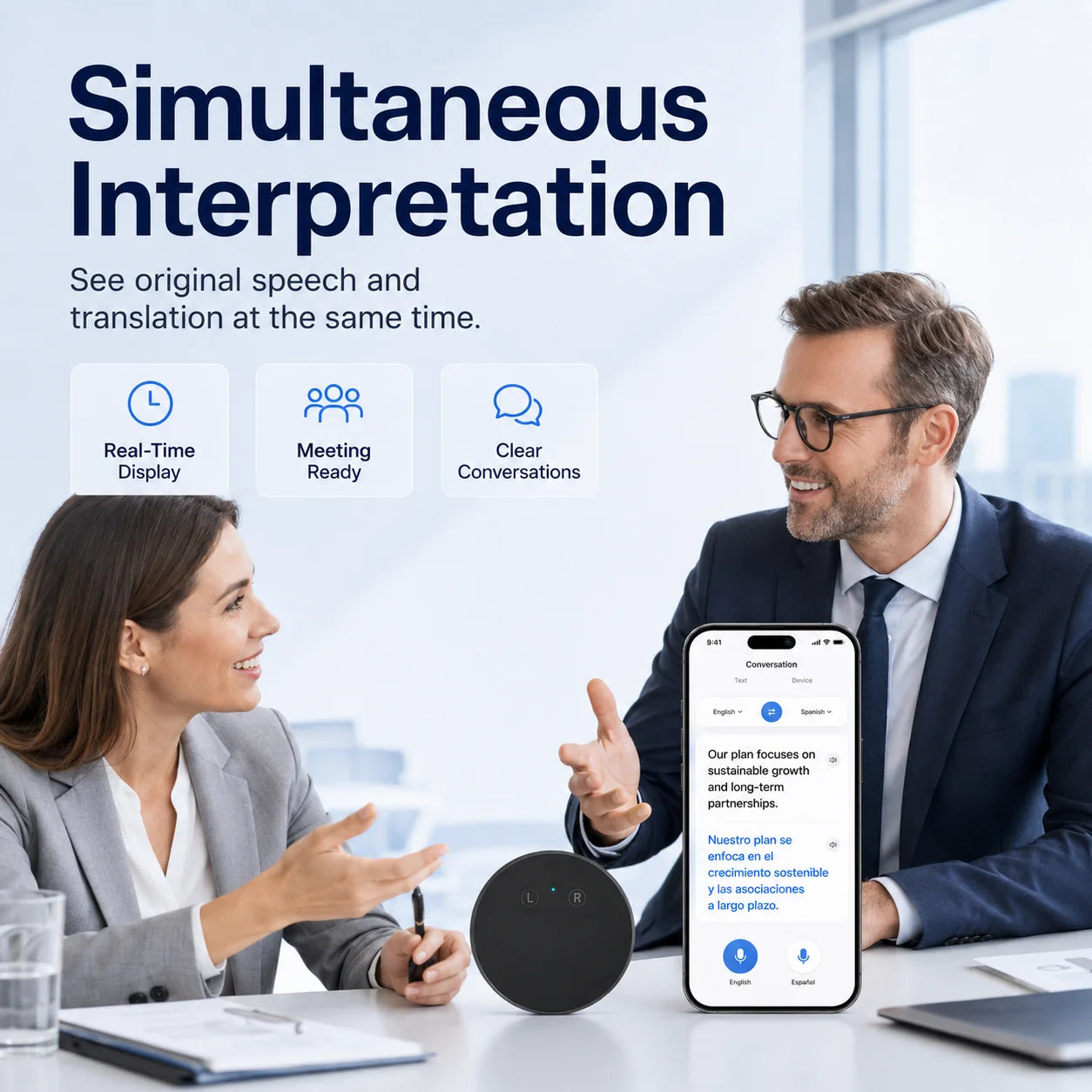 🔥LAST DAY 49% OFF🔥AI Language Translator Device – Real-Time Two-Way Voice Translator with Multi-Language Support