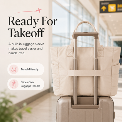Quilted Puffer Tote Bag for Women – Large Capacity Laptop Shoulder Bag for Work, Travel & Everyday Use