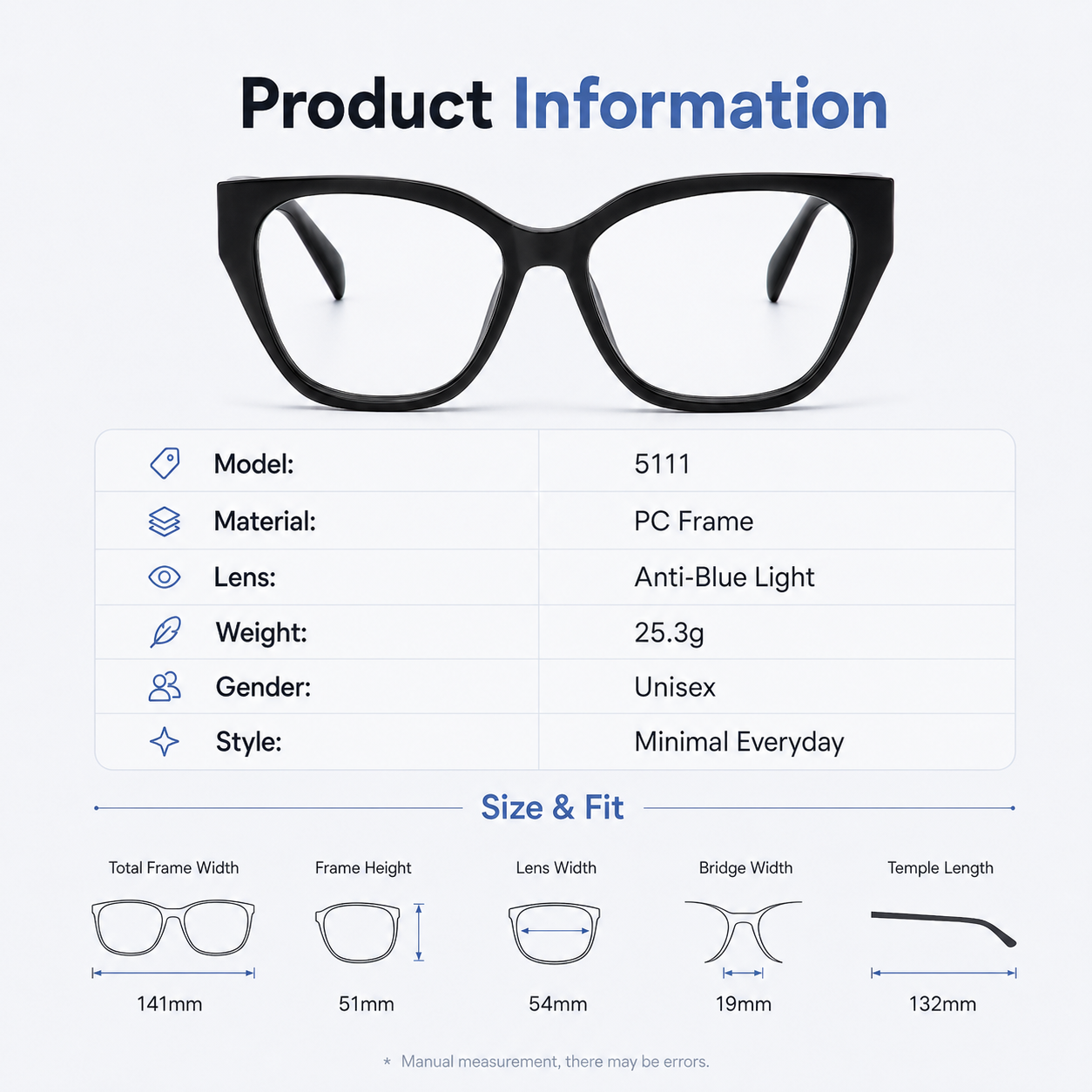 Women's Blue Light Blocking Glasses – UV400 Protection, Lightweight Angular Frame for Work, Reading & Daily Screen Use