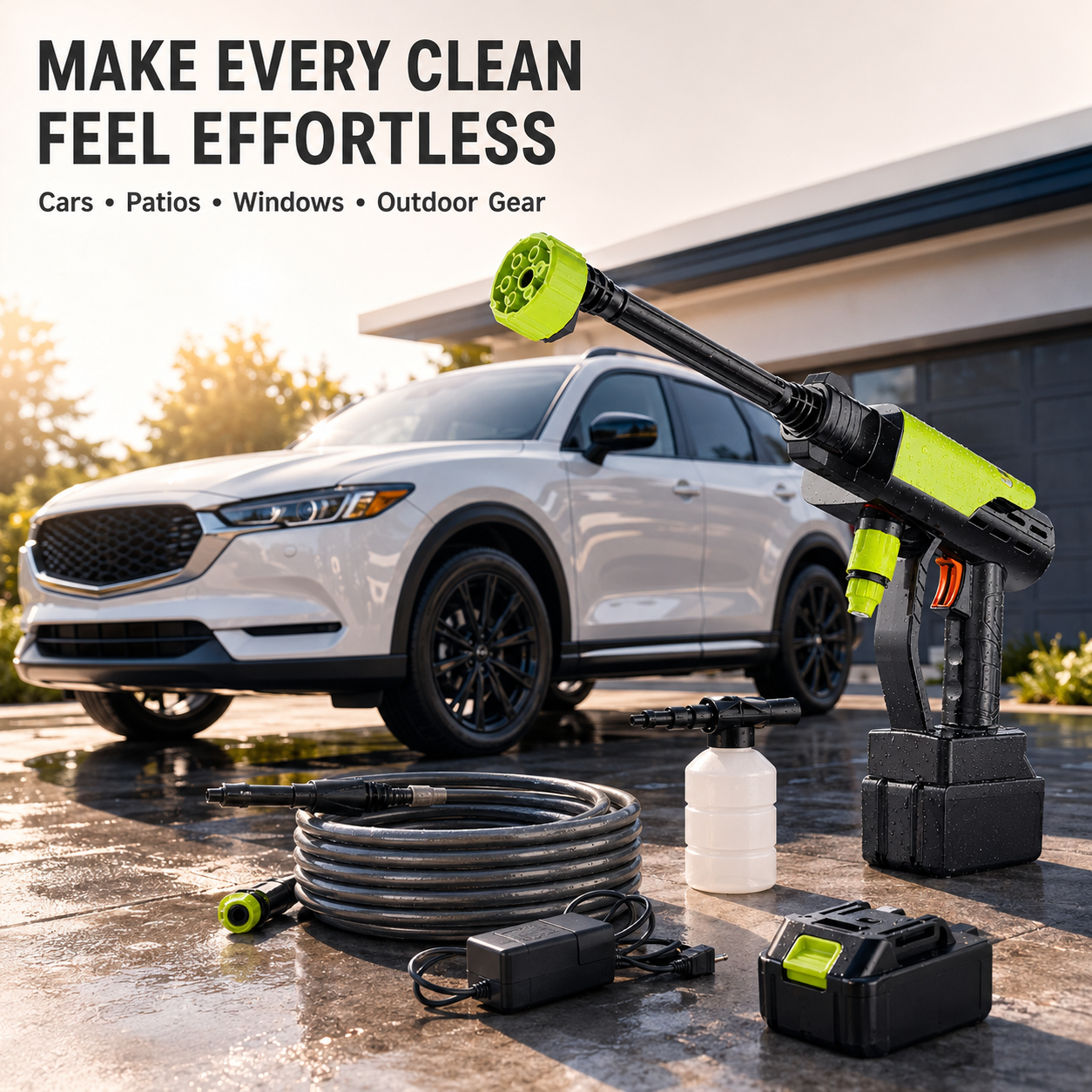 Cordless Portable Pressure Washer | Battery-Powered High-Pressure Car Wash Gun for Home & Outdoor Cleaning