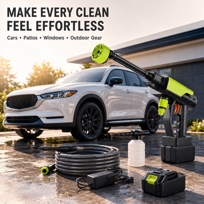 Cordless Portable Pressure Washer | Battery-Powered High-Pressure Car Wash Gun for Home & Outdoor Cleaning