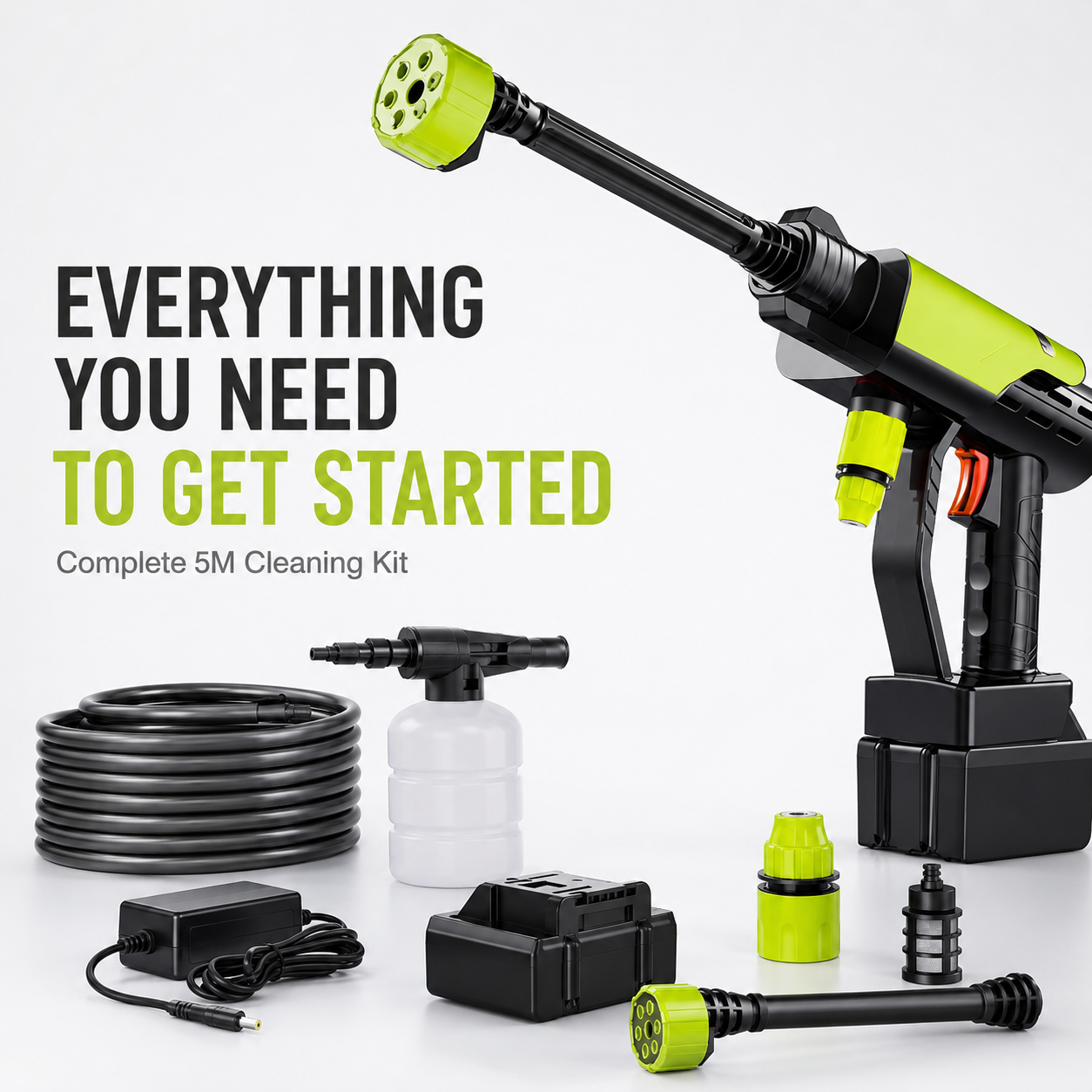 Cordless Portable Pressure Washer | Battery-Powered High-Pressure Car Wash Gun for Home & Outdoor Cleaning