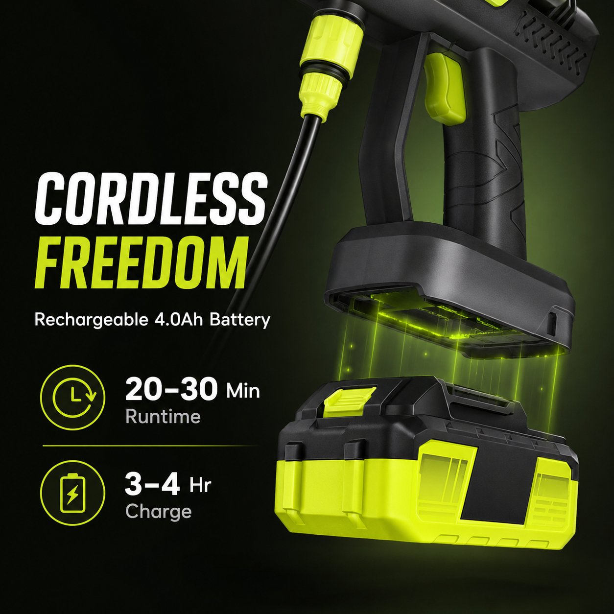 🔋 50% OFF Dual-Battery Cordless Pressure Washer with 6-in-1 Nozzle