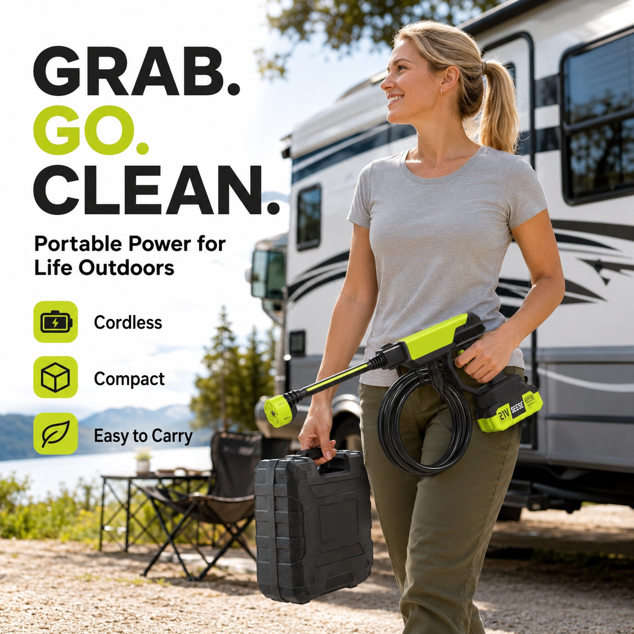 🔋 50% OFF Dual-Battery Cordless Pressure Washer with 6-in-1 Nozzle