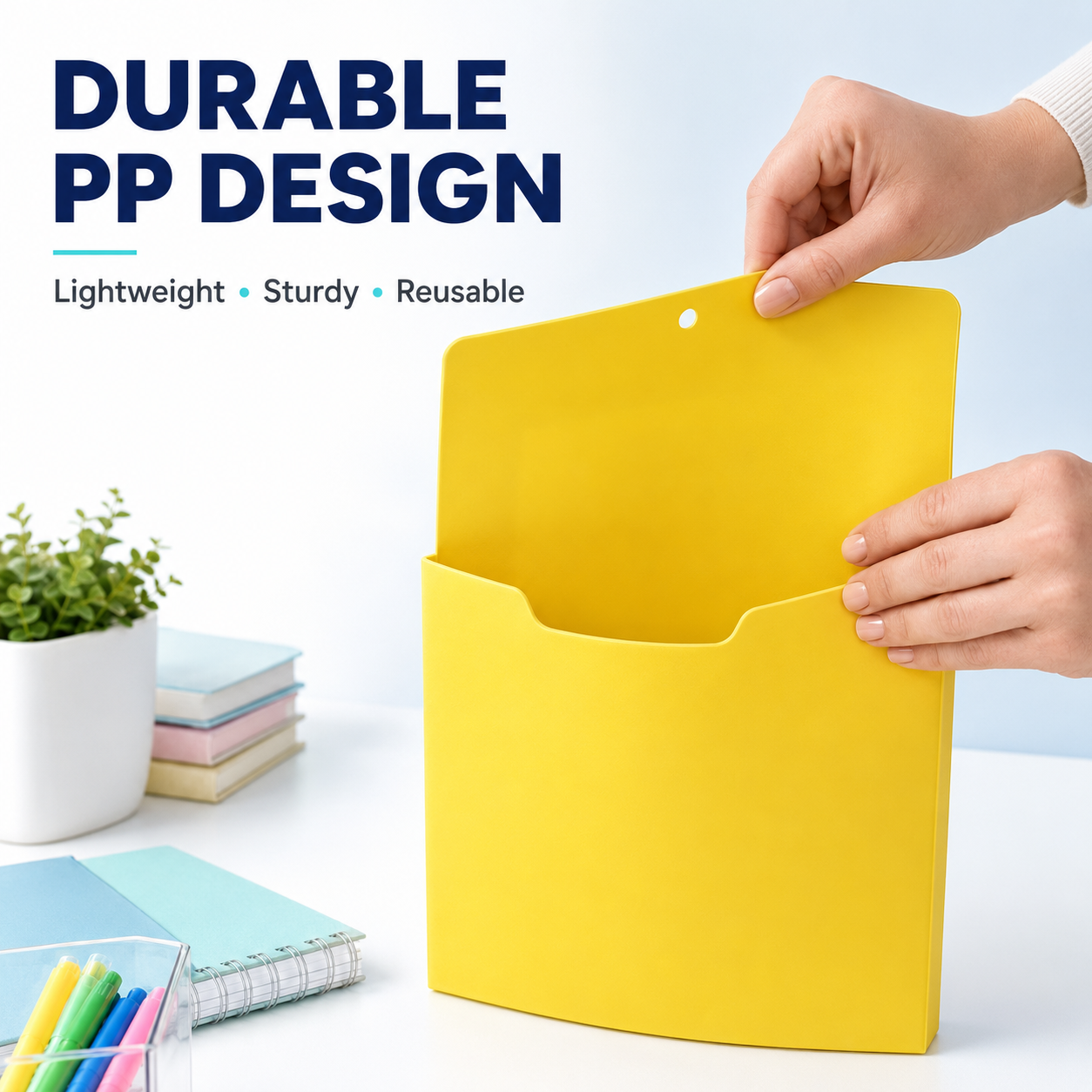 Magnetic File Organizer  | Wall-Mount Folder Holder for Classroom, Office, Whiteboard & Refrigerator