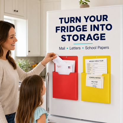 Magnetic File Organizer  | Wall-Mount Folder Holder for Classroom, Office, Whiteboard & Refrigerator