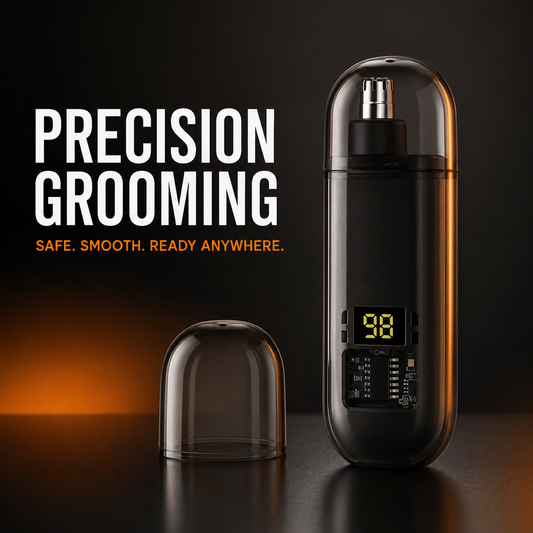 Professional Electric Nose & Ear Hair Trimmer | LED Display, Painless Nose, Eyebrow & Facial Hair Remover for Men & Women