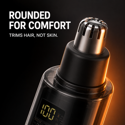 Professional Electric Nose & Ear Hair Trimmer | LED Display, Painless Nose, Eyebrow & Facial Hair Remover for Men & Women