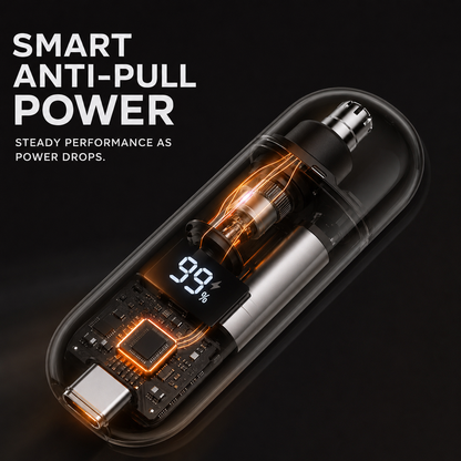 Professional Electric Nose & Ear Hair Trimmer | LED Display, Painless Nose, Eyebrow & Facial Hair Remover for Men & Women