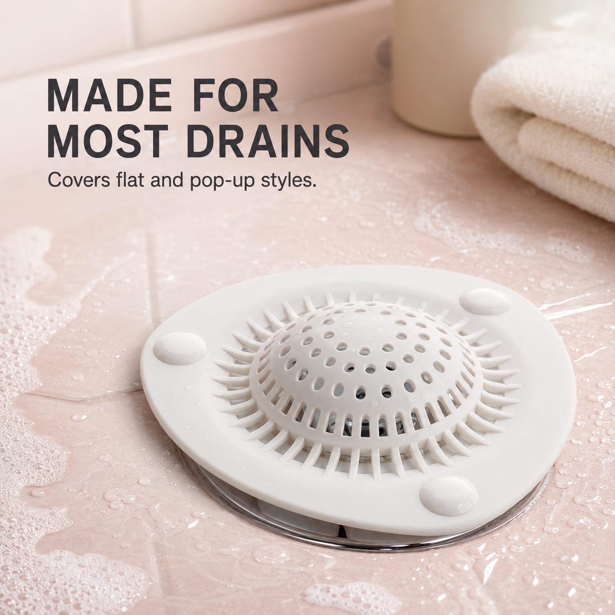 BUY 1 GET 1 FREE🔥Hair Catcher Drain Covers | Self-Adhesive Disposable Hair Trap Stickers for Shower, Bathroom Sink & Floor Drain