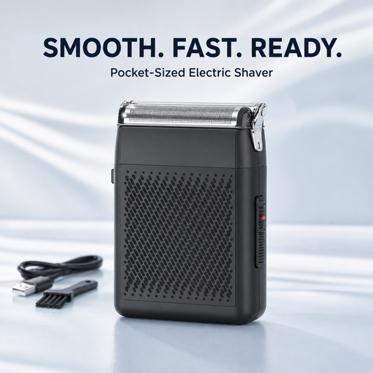 Mini Electric Foil Shaver for Men | Rechargeable Portable Beard Razor for Close & Smooth Shaving