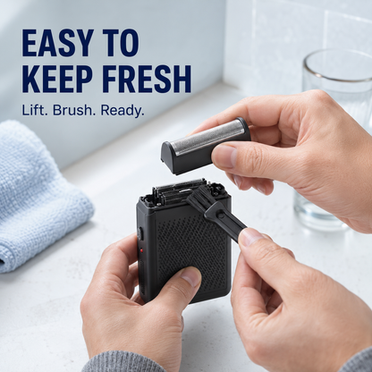 Mini Electric Foil Shaver for Men | Rechargeable Portable Beard Razor for Close & Smooth Shaving