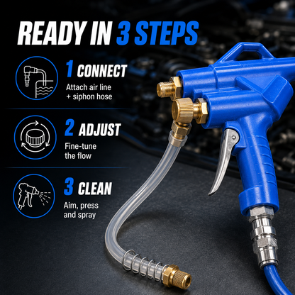 2-in-1 Air & Water Cleaning Gun – High-Pressure Dust Blower & Engine Cleaning Sprayer for Cars, Garages & Workshops