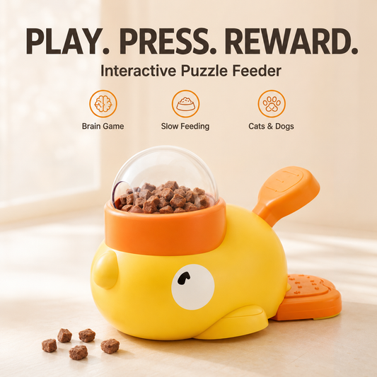 Potaroma Duck-Shaped Cat Puzzle Treat Dispenser Toy