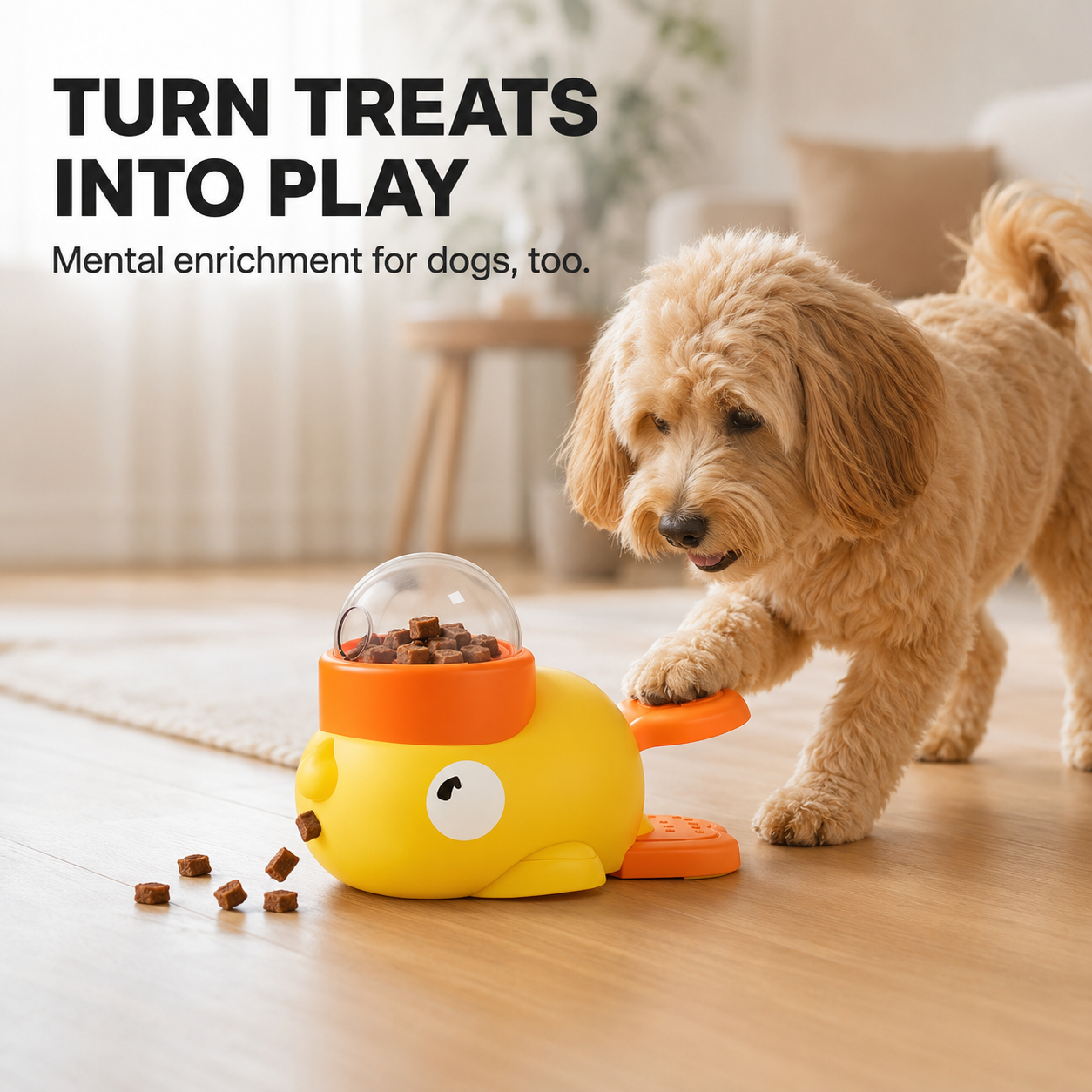 Potaroma Duck-Shaped Cat Puzzle Treat Dispenser Toy