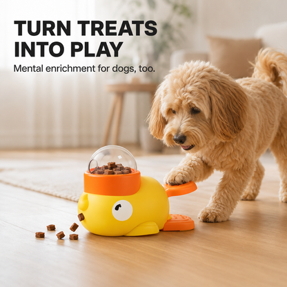 Potaroma Duck-Shaped Cat Puzzle Treat Dispenser Toy