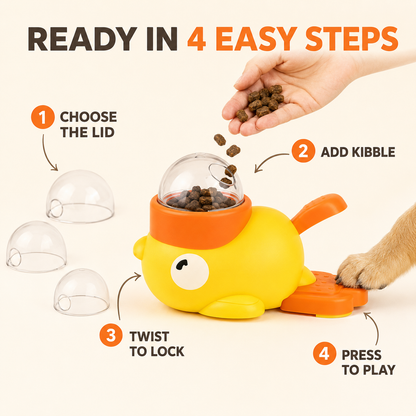 Potaroma Duck-Shaped Cat Puzzle Treat Dispenser Toy