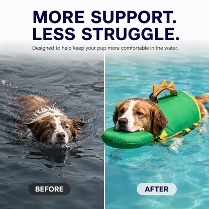 🔥LAST DAY 50% OFF🔥Dinosaur Dog Swim Float Vest with Chin Support & Rescue Handle!!!