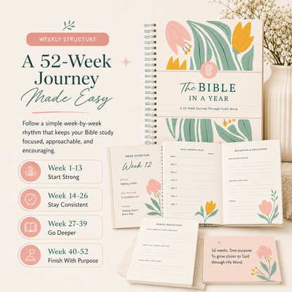 The Bible In A Year™ Journal | 52-Week Guided Bible Study & Prayer Journal